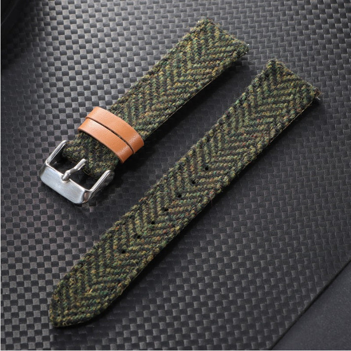Tweed Vintage Leather Watch Strap – Classic Timepiece Band
