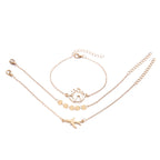 Bohemian Aircraft Map Charm Bracelet Set – 3 Pieces for Women