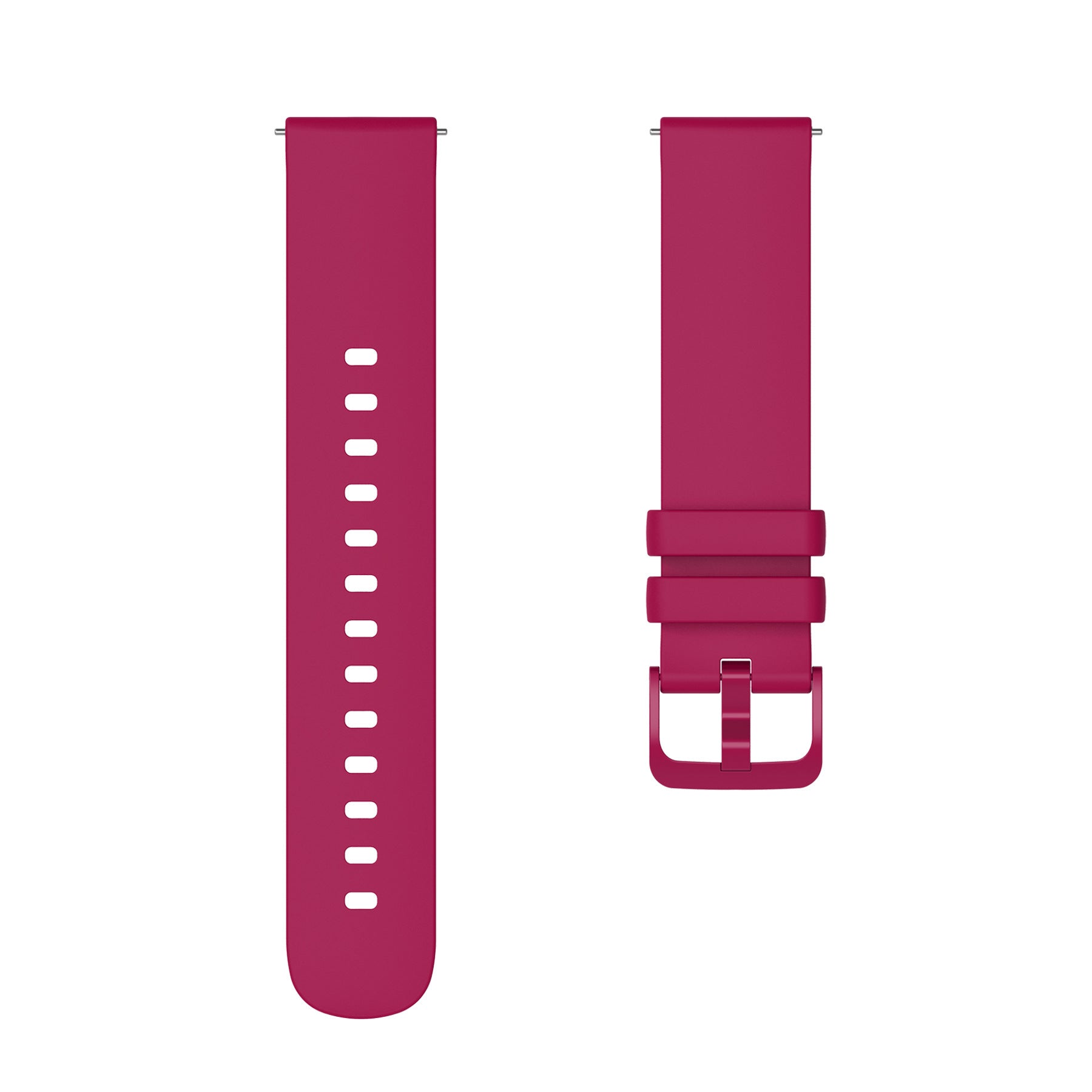 Universal Flat Silicone Watch Strap – Matching Color Buckle
