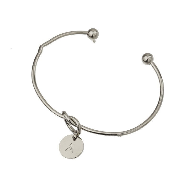 Titanium Steel Bracelet – DIY 26 English Letters with Love Heart Charm