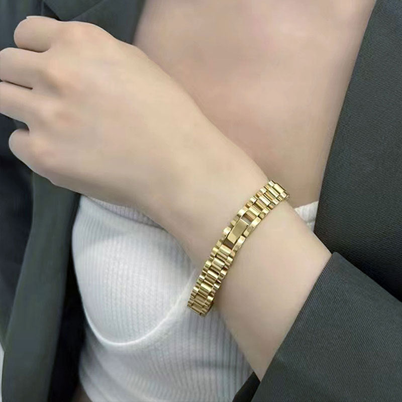 Stainless Steel Watch Band – Adjustable Bracelet for Men and Women