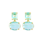 Women's Crystal Earrings – Geometric Design with Gold-Plated Copper