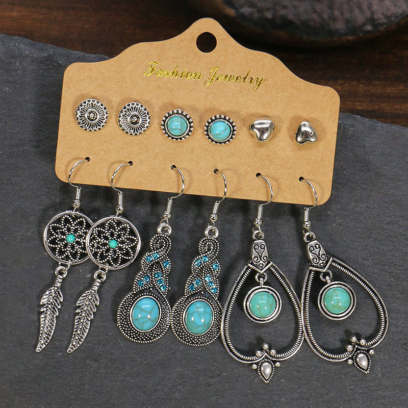 Bohemian Ethnic Water Drop Leaf Beaded Earrings Set for Women – Exquisite Fashion Jewelry