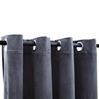 Blackout Curtains with Rings 2 pcs Anthracite 54"x84" Velvet
