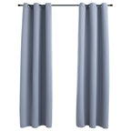 Blackout Curtains with Rings 2 pcs Gray 37"x84" Fabric