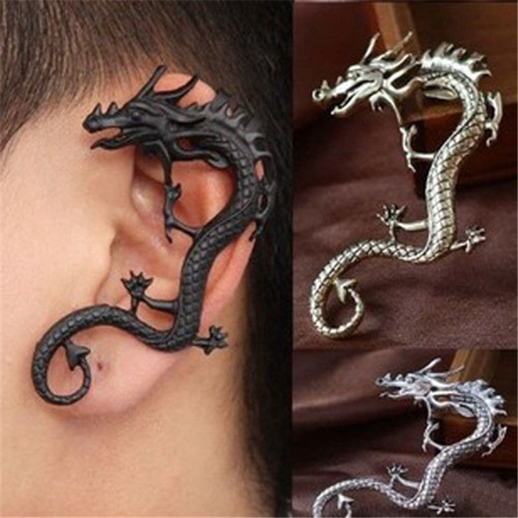 Women's Retro Punk Dragon Ear Clips – European & American Style
