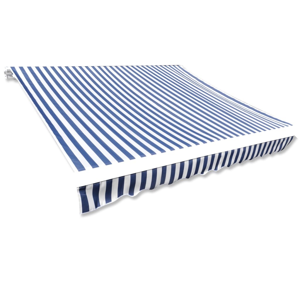 Awning Blue and white Polyester with PU coating 196.9 x 118.1 in