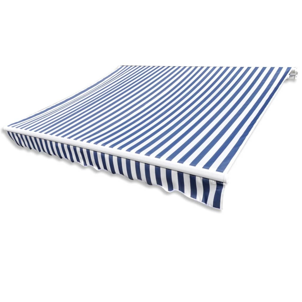 Awning Blue and white Polyester with PU coating 196.9 x 118.1 in