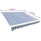 Awning Blue and white Polyester with PU coating 196.9 x 118.1 in