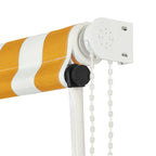 Awning Yellow and White Steel frame 98.4 x 59.1 in Retractable