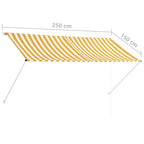 Awning Yellow and White Steel frame 98.4 x 59.1 in Retractable