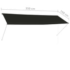 Awning Anthracite Steel frame, 100% polyester fabric with PA coating