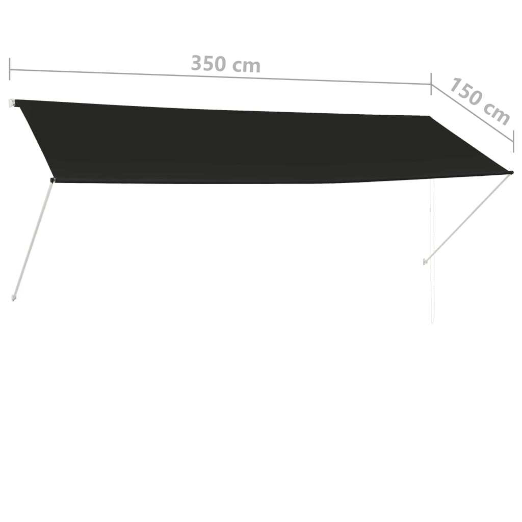 Awning Anthracite Steel frame, 100% polyester fabric with PA coating