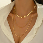 Ferrero-Inspired Double Hole Wafer Necklace Set – Matching Jewelry for Women