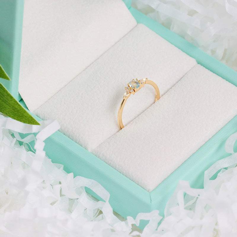 S925 Sterling Silver Ring for Women – Sky Blue Gemstone Jewelry