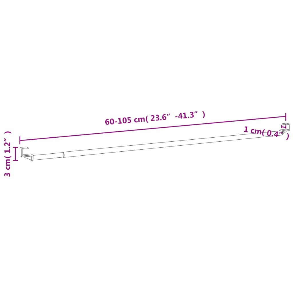 Curtain Rail White and silver Aluminum and plastic 24-41 in