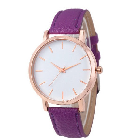 Classic Quartz Watch with Leather Belt Strap