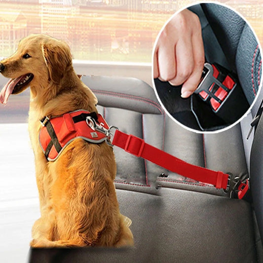 Adjustable Pet Car Seat Belt – Safety Harness Clip for Dogs & Cats