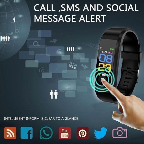 Bluetooth Smart Bracelet with Heart Rate Monitor & Fitness Tracker
