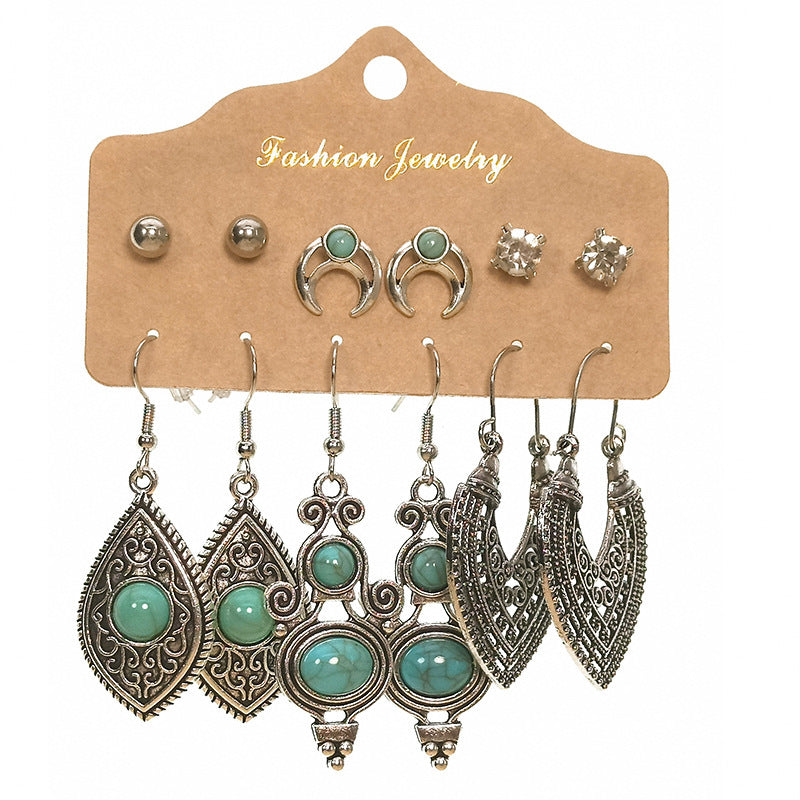 Bohemian Ethnic Water Drop Leaf Beaded Earrings Set for Women – Exquisite Fashion Jewelry