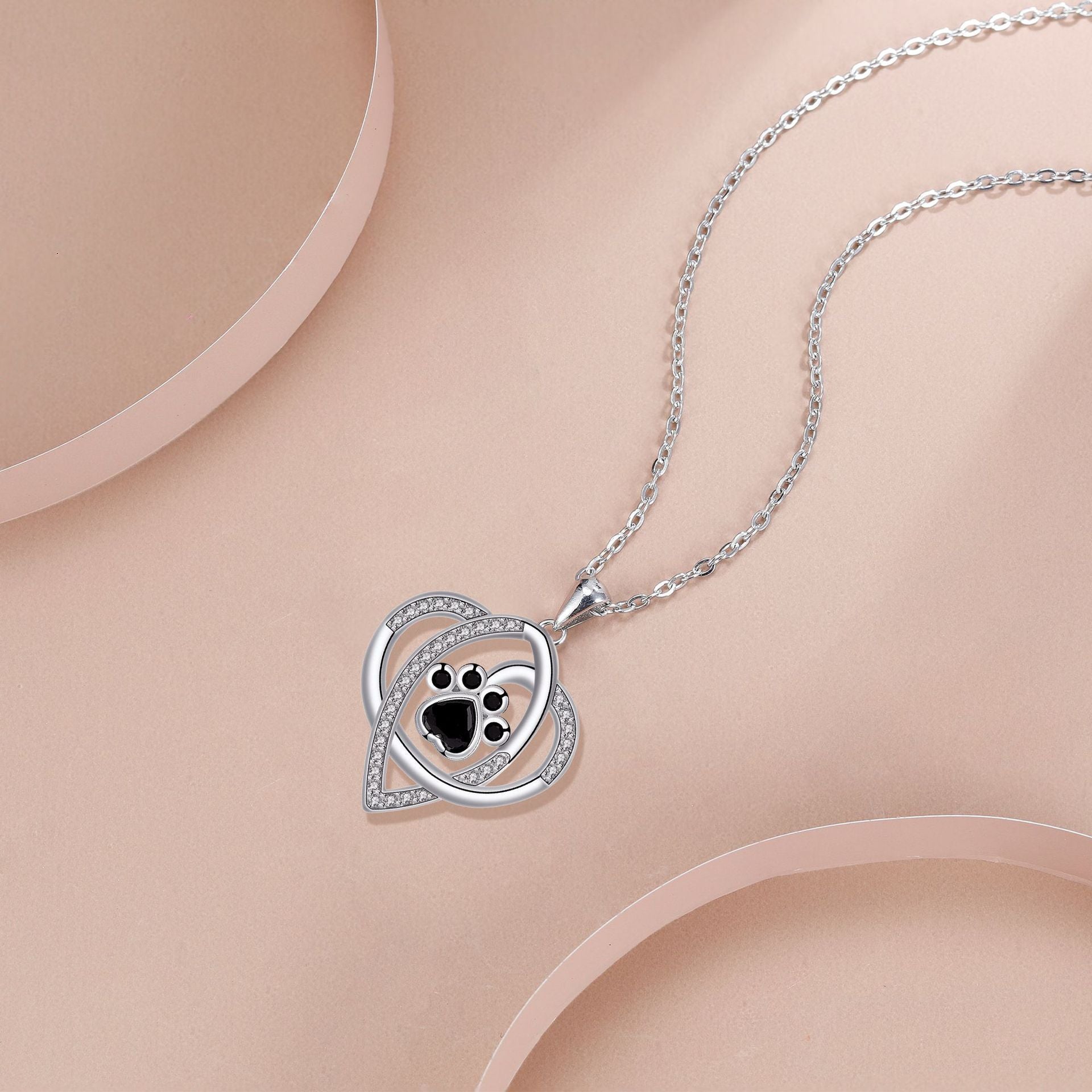 Pet Paw Print Necklace – Elegant Cat & Dog Pendant Jewelry