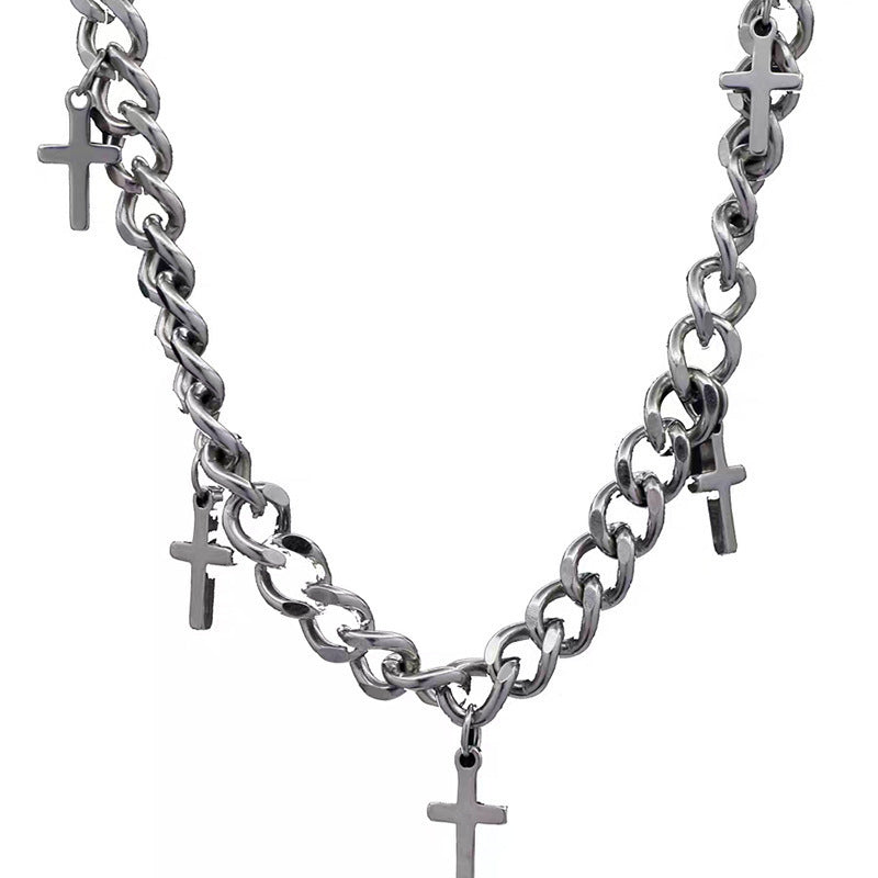European & American Men's Hip Hop Clavicle Chain – Simple Cross Necklace