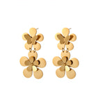 Women’s Stainless Steel Earrings – Elegant Flower & Butterfly Design