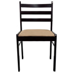 Chair Set of 2 Brown Rubberwood Standard Sturdy Chair