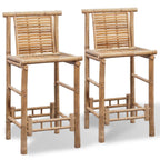 Counter Stools Set of 2 Bamboo Standard Durable Bar Stool