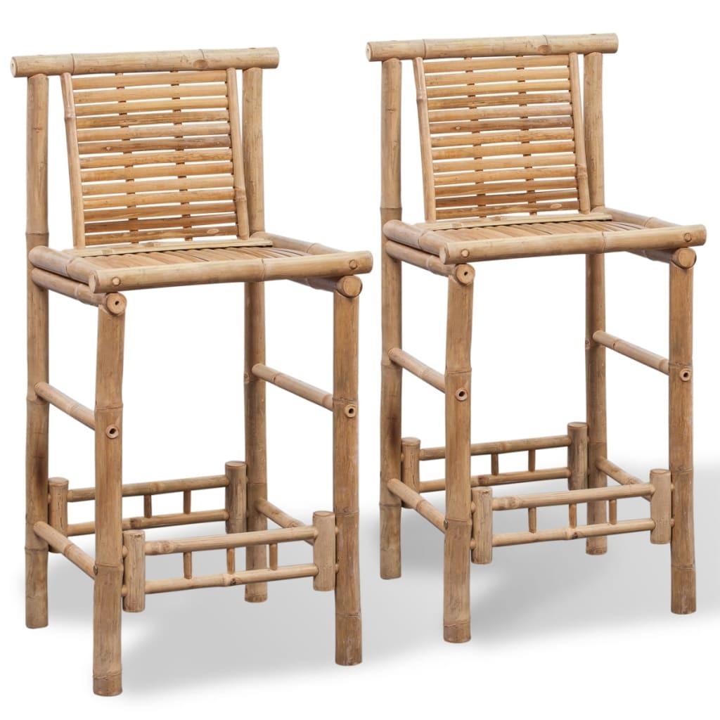 Counter Stools Set of 2 Bamboo Standard Durable Bar Stool