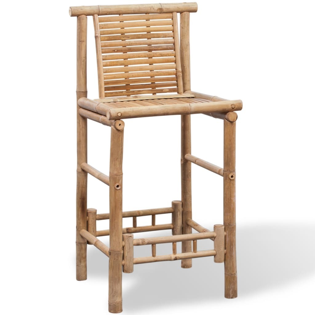 Counter Stools Set of 2 Bamboo Standard Durable Bar Stool