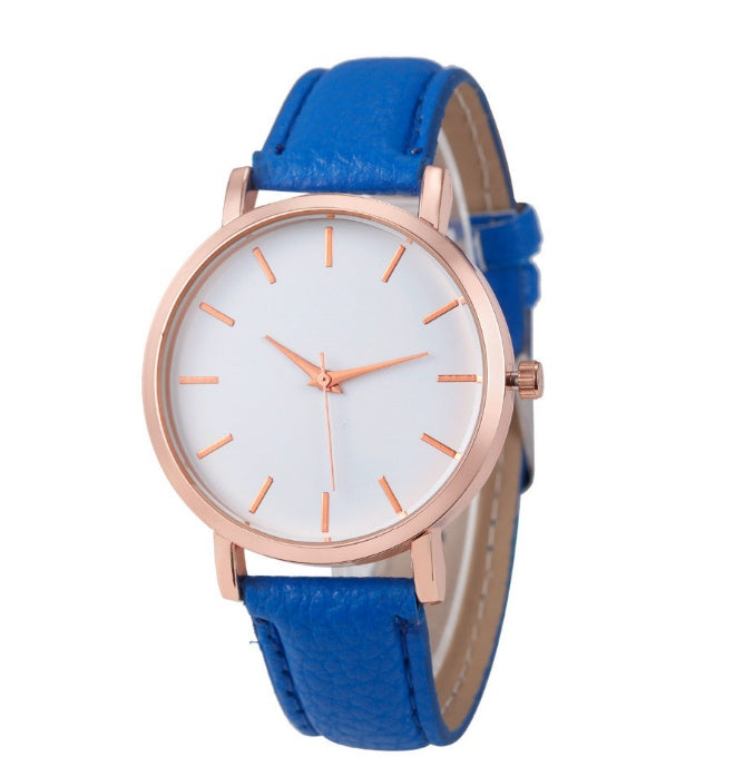 Classic Quartz Watch with Leather Belt Strap
