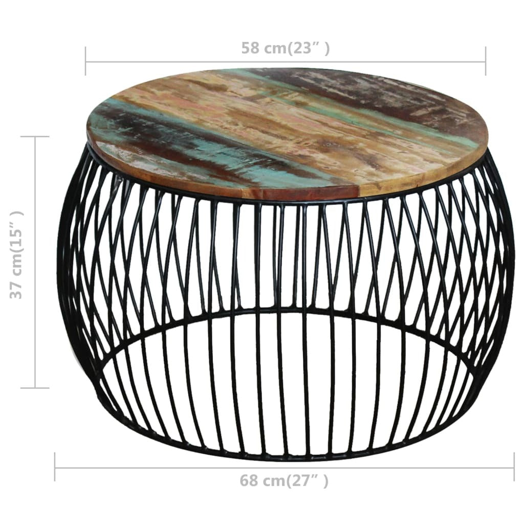 Coffee Table Multicolour Reclaimed wood and iron Medium Durable