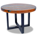 Coffee Table Multicolor Solid Teak Wood, Mango Wood, Resin Medium