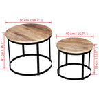 Coffee Table Brown and black Solid rough mango wood and iron