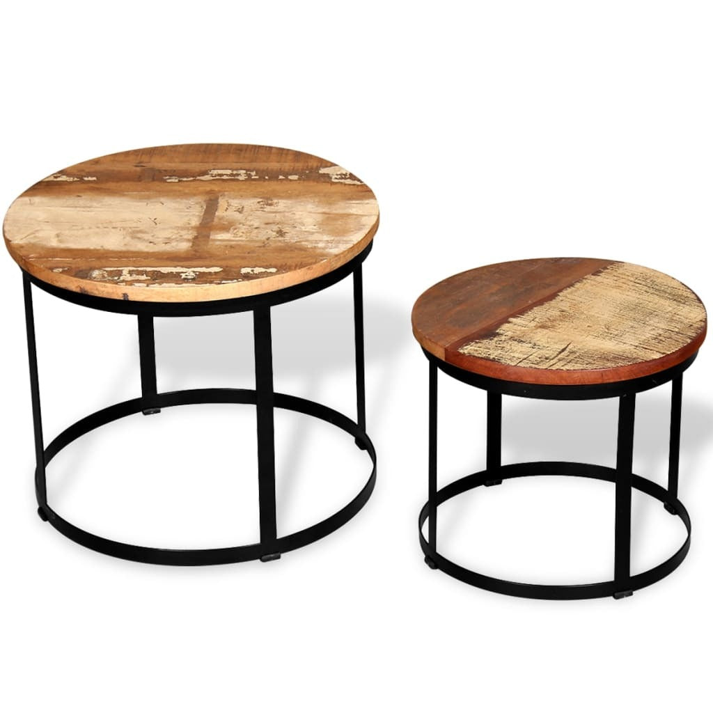 Coffee Table Brown and Black Solid reclaimed wood and iron