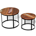 Coffee Table Brown and Black Solid reclaimed wood and iron