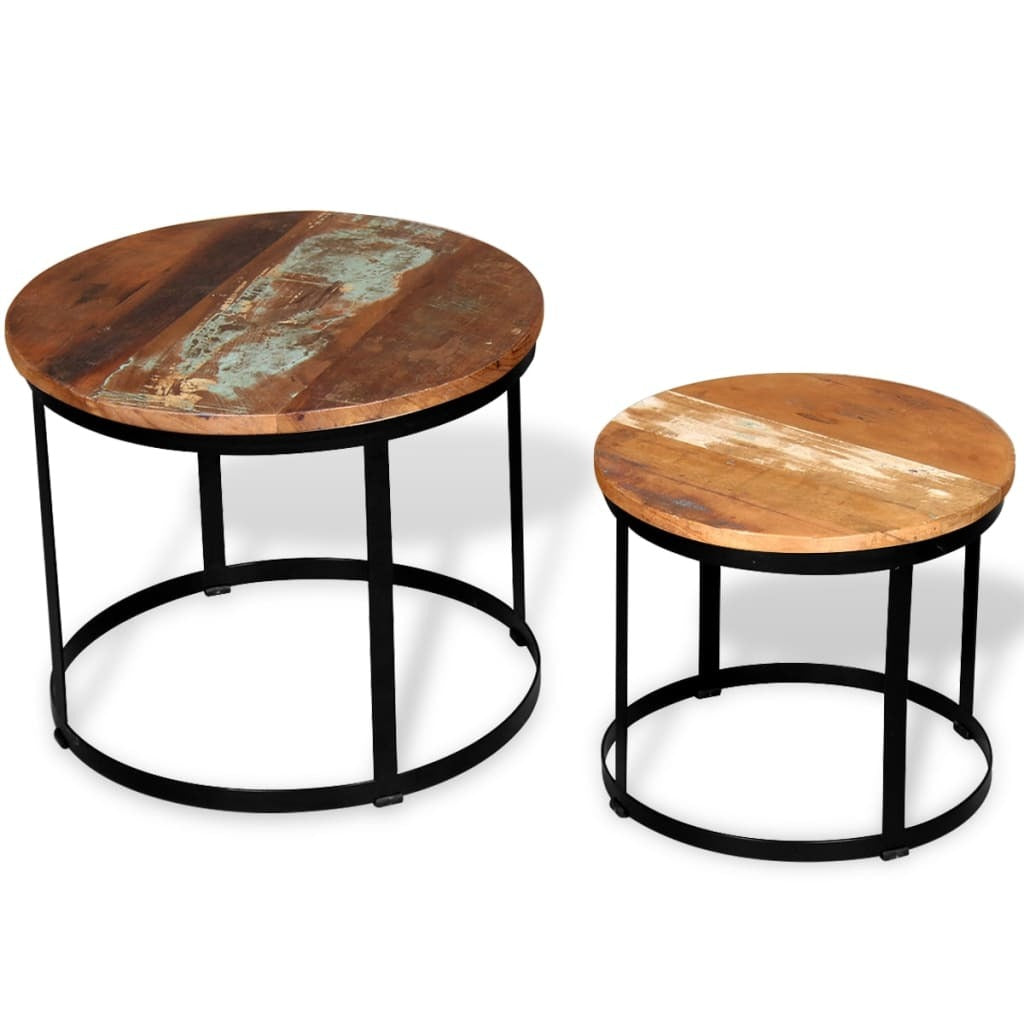 Coffee Table Brown and Black Solid reclaimed wood and iron