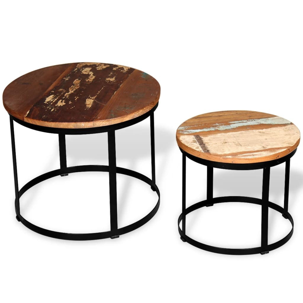 Coffee Table Brown and Black Solid reclaimed wood and iron