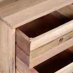 Bedside Cabinet Beige Solid reclaimed wood Small Storage