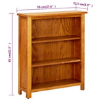 Bookcase Brown Solid Oak Wood 27.6 x 8.9 x 32.3 in Bookcase