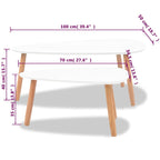 Coffee Table Set of 2 White Solid pinewood, MDF Medium Durable