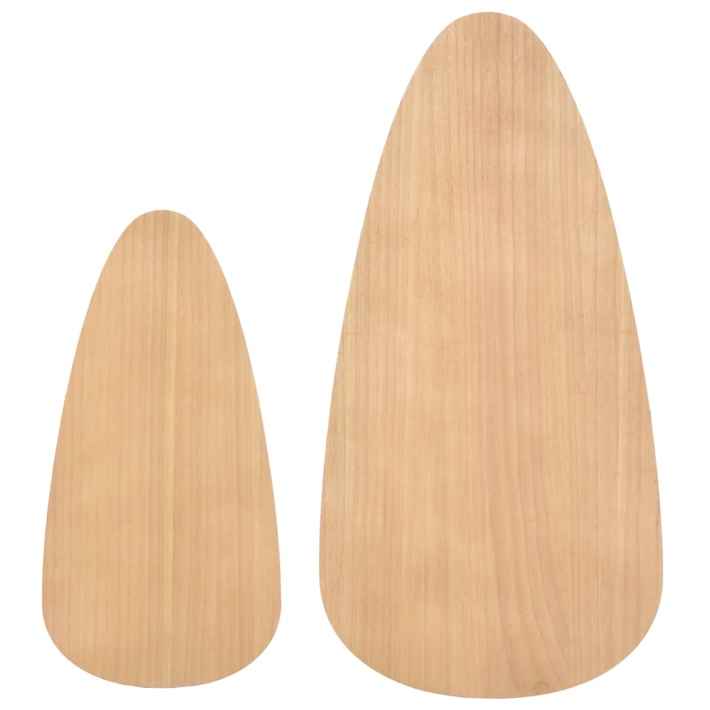 Coffee Table Set of 2 Brown Solid pine wood, MDF Two-piece set