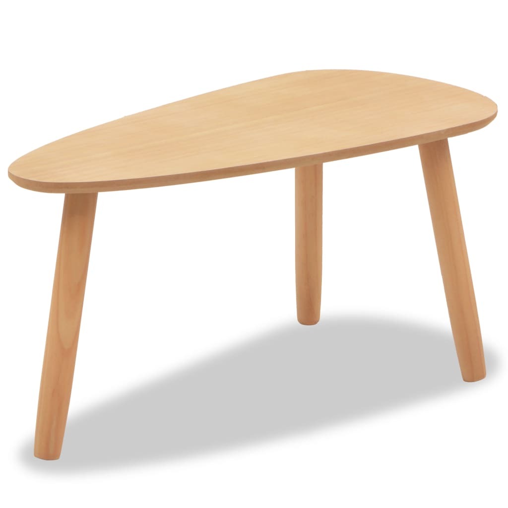 Coffee Table Set of 2 Brown Solid pine wood, MDF Two-piece set