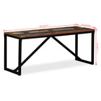 Bench Multicolour Solid reclaimed wood, steel 43.3 x 13.8 x 17.7 in