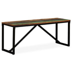 Bench Multicolour Solid reclaimed wood, steel 43.3 x 13.8 x 17.7 in