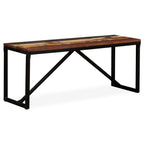 Bench Multicolour Solid reclaimed wood, steel 43.3 x 13.8 x 17.7 in