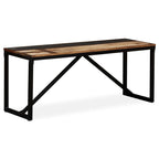 Bench Multicolour Solid reclaimed wood, steel 43.3 x 13.8 x 17.7 in