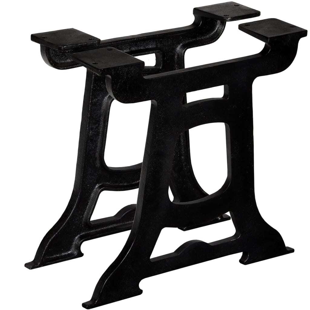 Coffee Table Leg Set of 2 Black Solid cast iron Medium