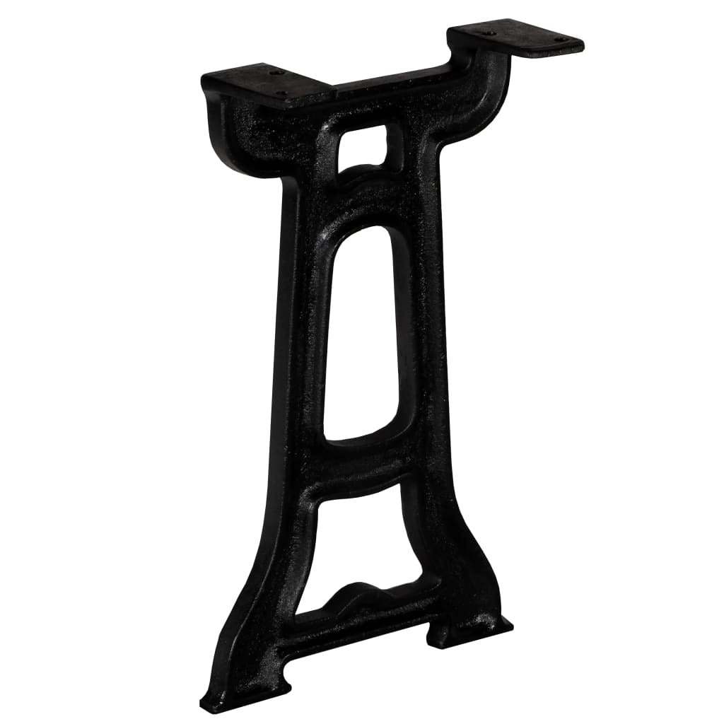 Bench Leg Set of 2 Black Solid Cast Iron 9.8 x 16.1 in Durable